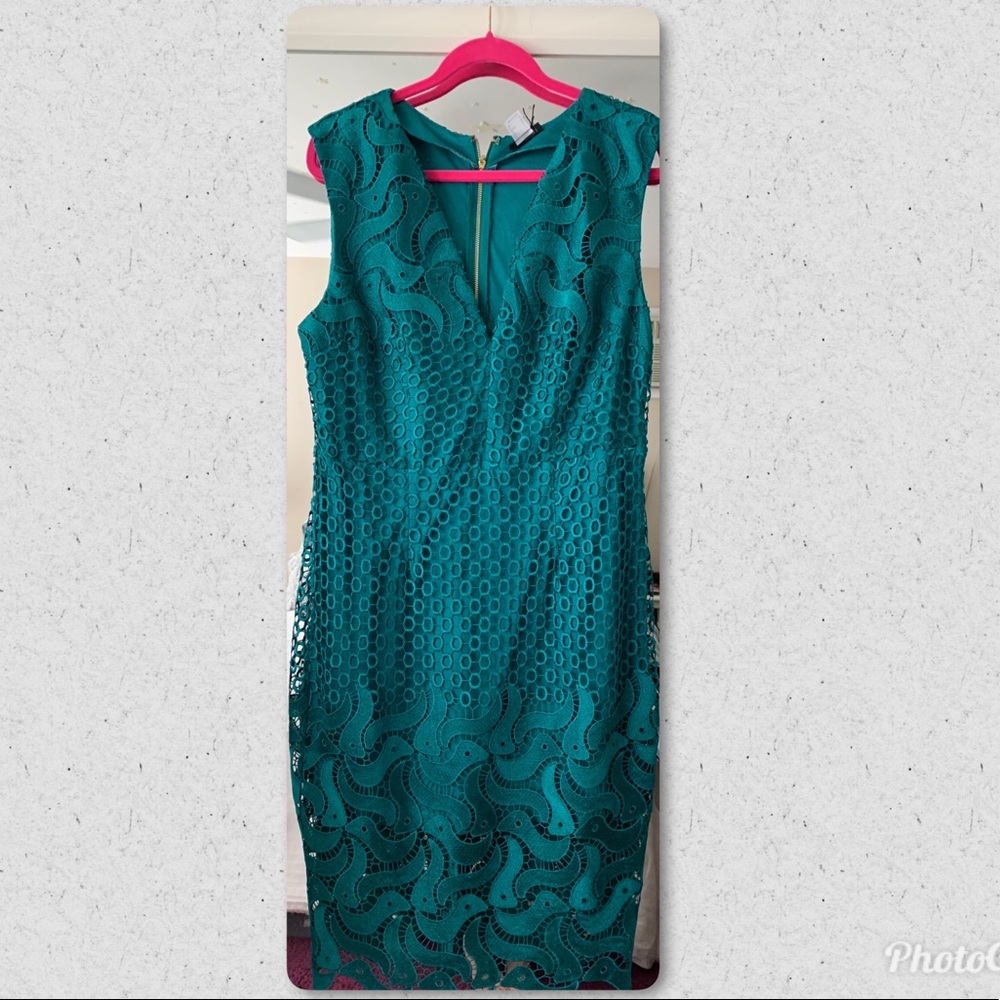 Venus Deep Plunging Lace Dress